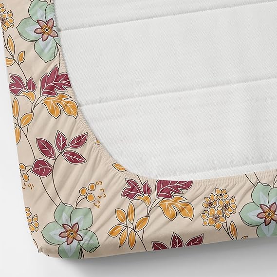 Pack of 2 Fitted King Size Bedsheet Glace Cotton with all Round Elastic 72x78x7