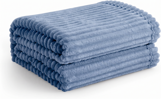 SUPER SOFT FLEECE RIBBED BLANKET ALL SEASON