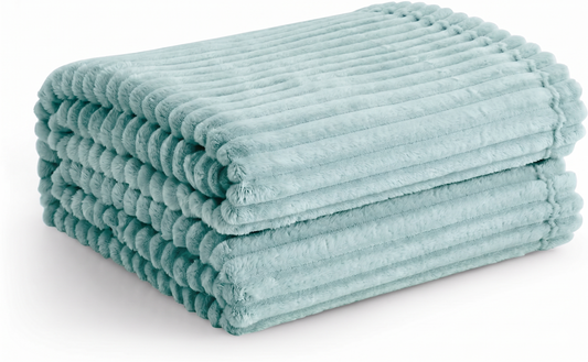 SUPER SOFT FLEECE RIBBED BLANKET ALL SEASON