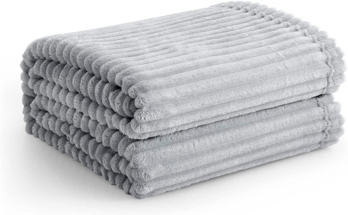 SUPER SOFT FLEECE RIBBED BLANKET ALL SEASON