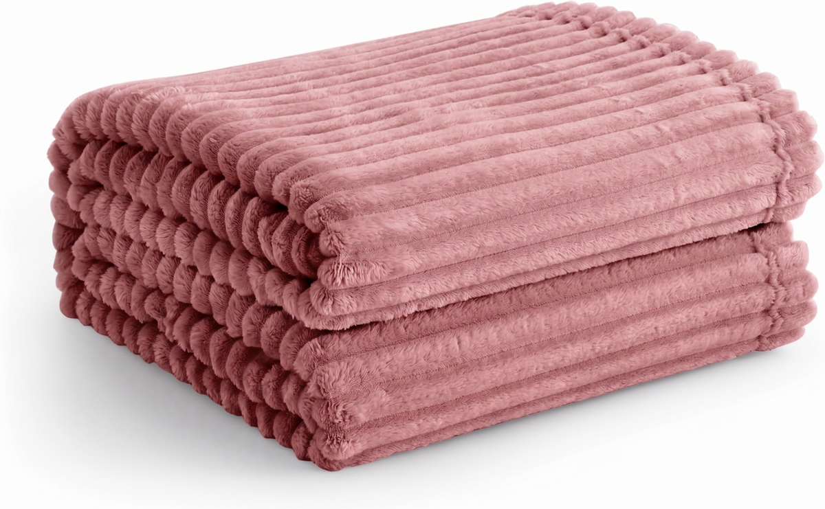SUPER SOFT FLEECE RIBBED BLANKET ALL SEASON