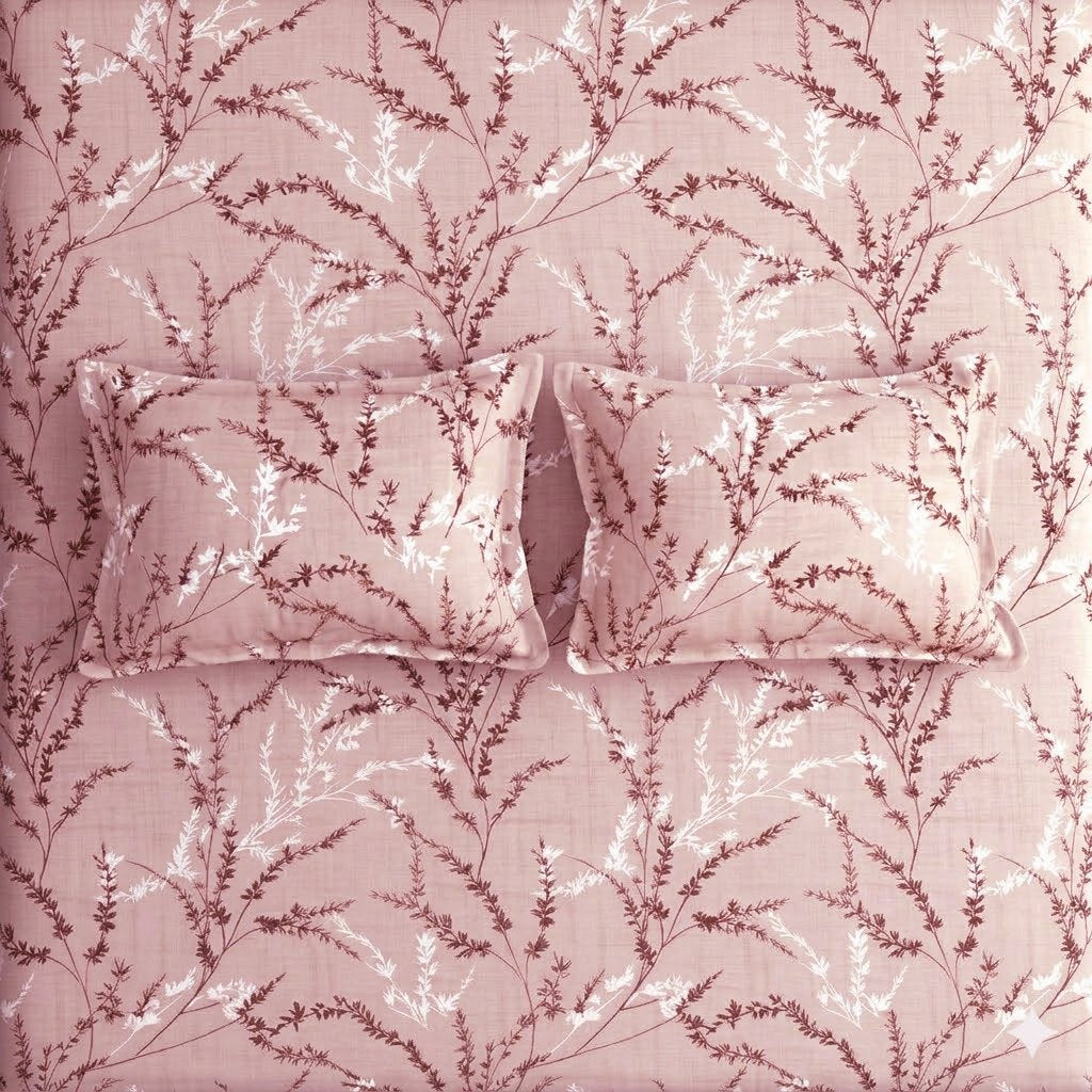 Glace Cotton Double Bedsheet with 2 Pillow Covers - Fade Resistant Soft Breathable Fabric