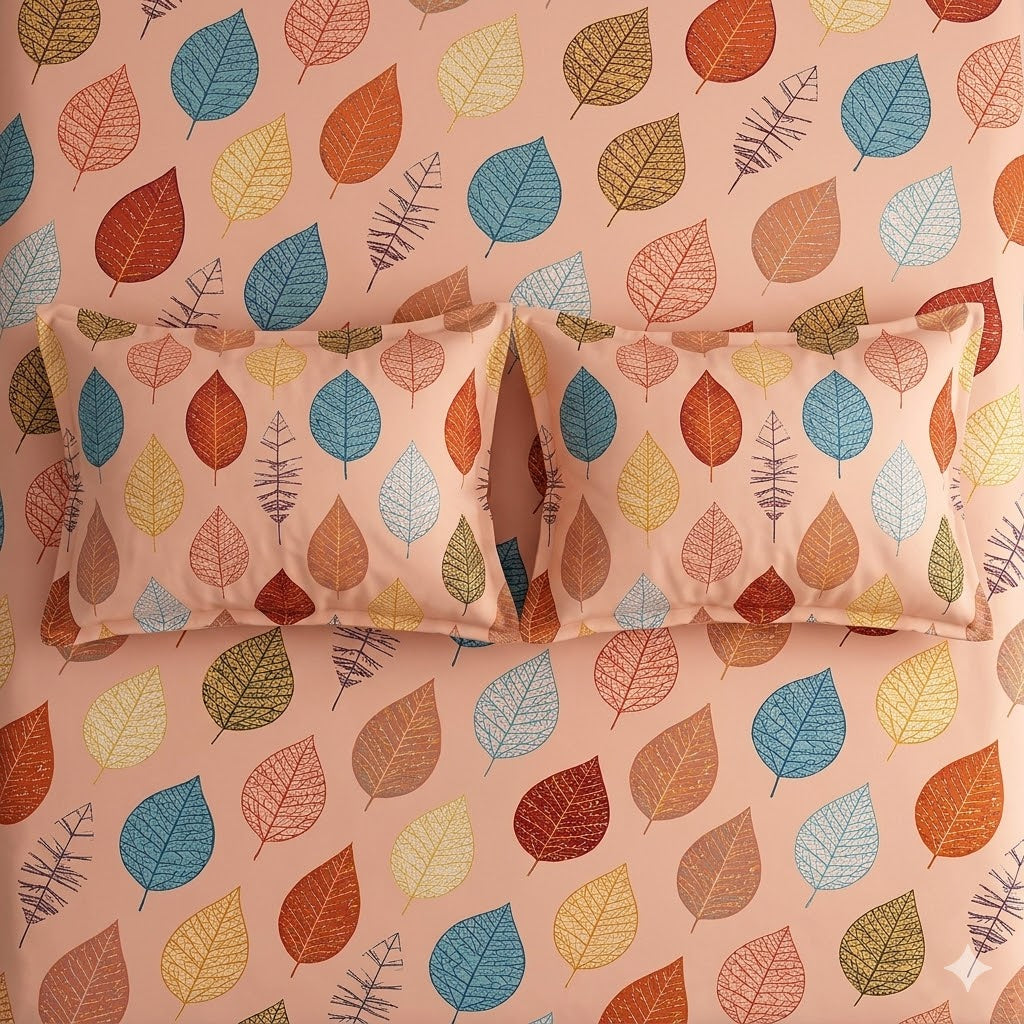 Glace Cotton Double Bedsheet with 2 Pillow Covers - Fade Resistant Soft Breathable Fabric