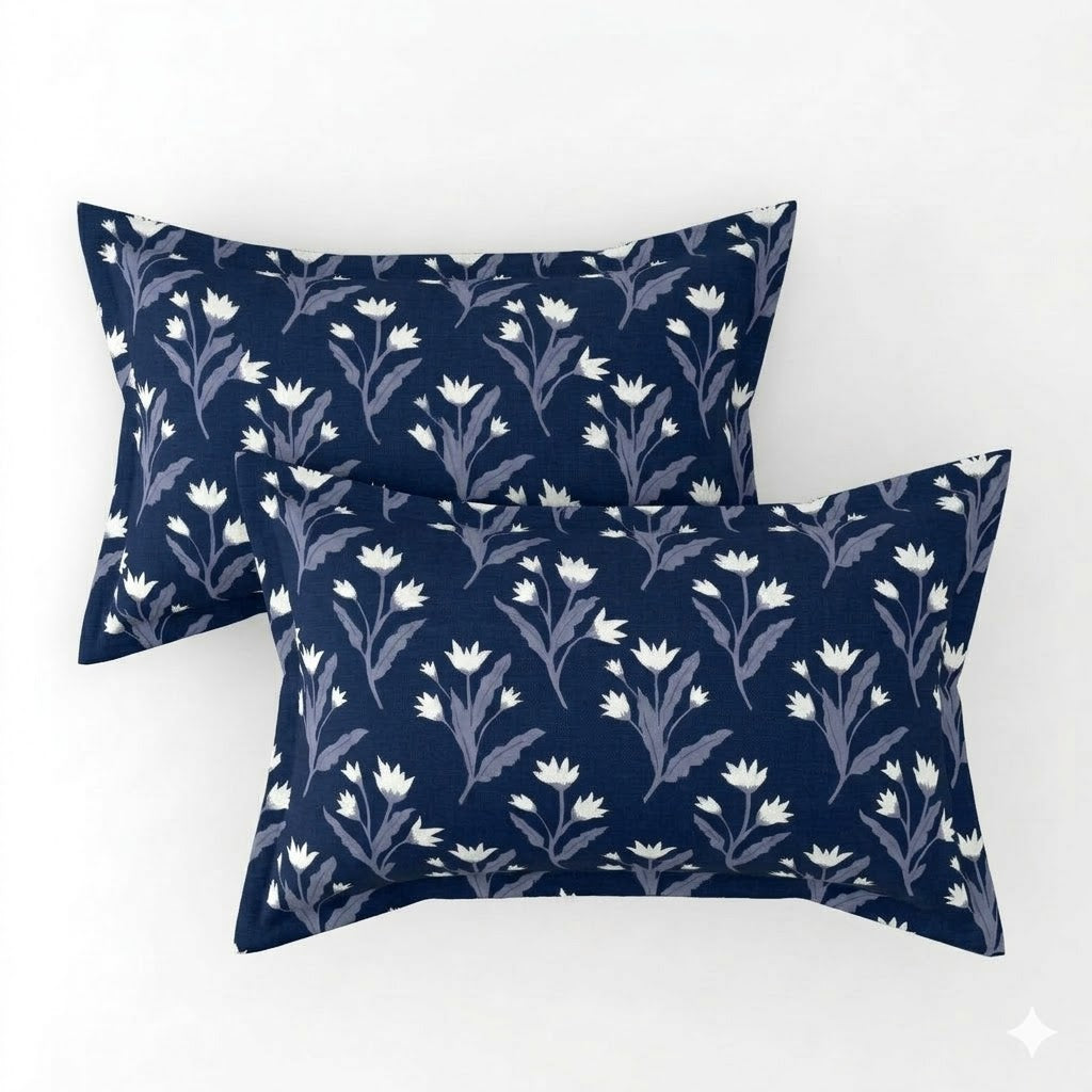 Glace Cotton Double Bedsheet with 2 Pillow Covers - Fade Resistant Soft Breathable Fabric