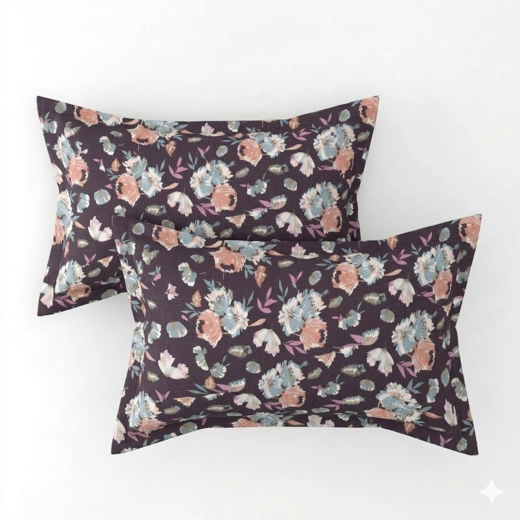 Glace Cotton Double Bedsheet with 2 Pillow Covers - Fade Resistant Soft Breathable Fabric