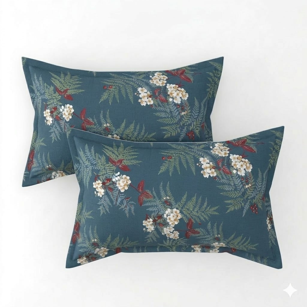 Glace Cotton Double Bedsheet with 2 Pillow Covers - Fade Resistant Soft Breathable Fabric