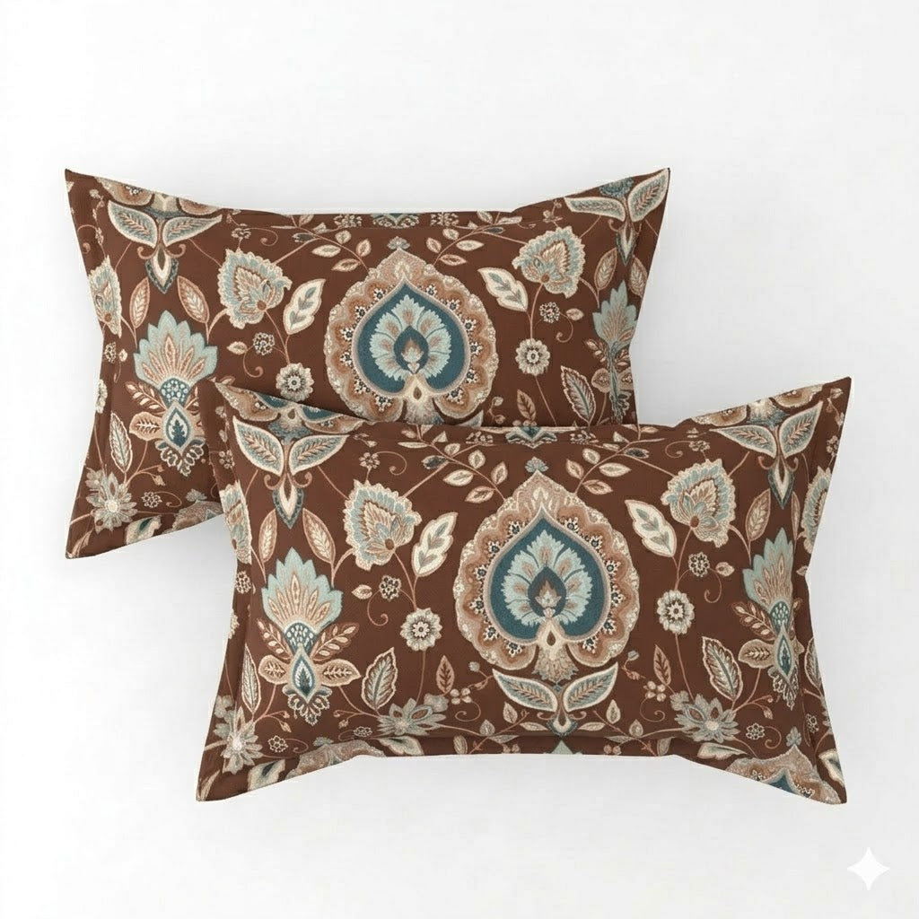 Glace Cotton Double Bedsheet with 2 Pillow Covers - Fade Resistant Soft Breathable Fabric