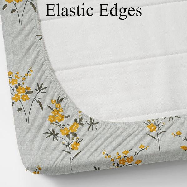 Fitted King Size Bedsheet Glace Cotton with all Round Elastic 72x78x7