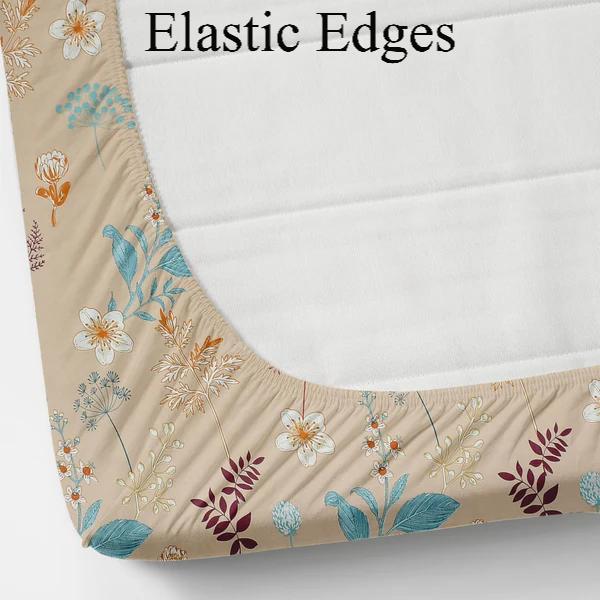 Fitted King Size Bedsheet Glace Cotton with all Round Elastic 72x78x7