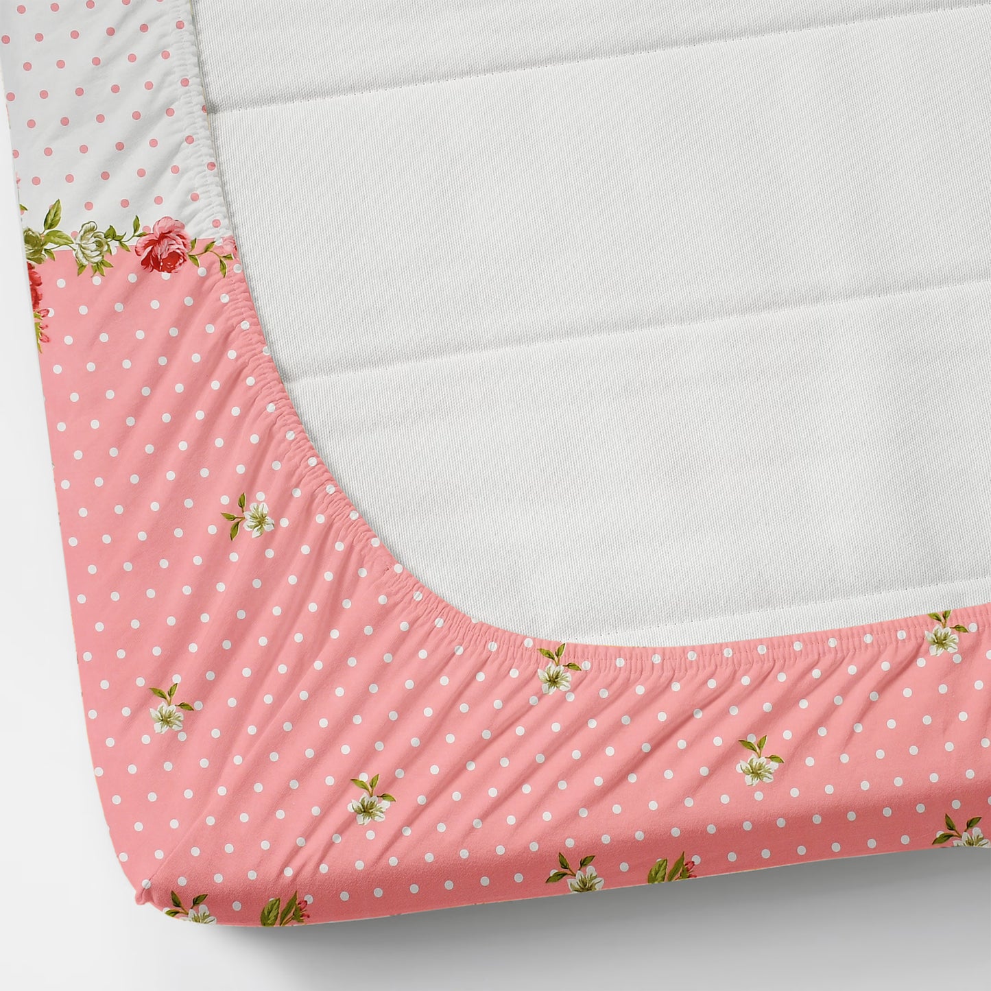 Cotton Bolls Fitted Elatic King Size Double Bedsheet