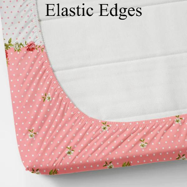 Fitted King Size Bedsheet Glace Cotton with all Round Elastic 72x78x7