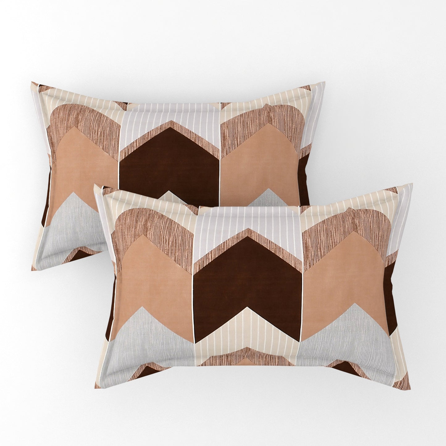 Pack of 2 Fitted King Size Bedsheet Glace Cotton with all Round Elastic 72x78x7