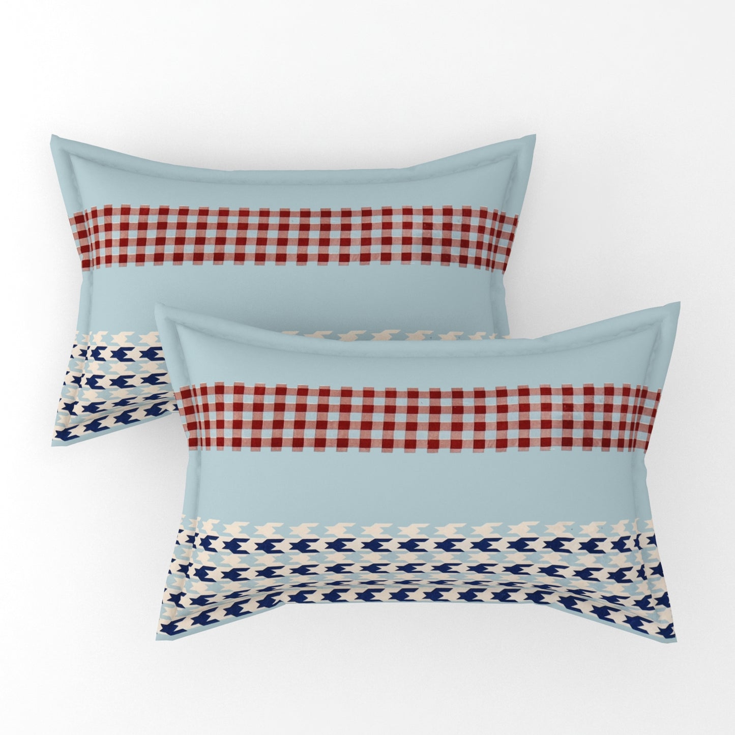 Pack of 2 Fitted King Size Bedsheet Glace Cotton with all Round Elastic 72x78x7