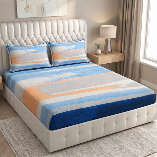 Glace Cotton Double Bedsheet with 2 Pillow Covers - Fade Resistant Soft Breathable Fabric (Copy) (Copy) (Copy) (Copy) (Copy) (Copy)