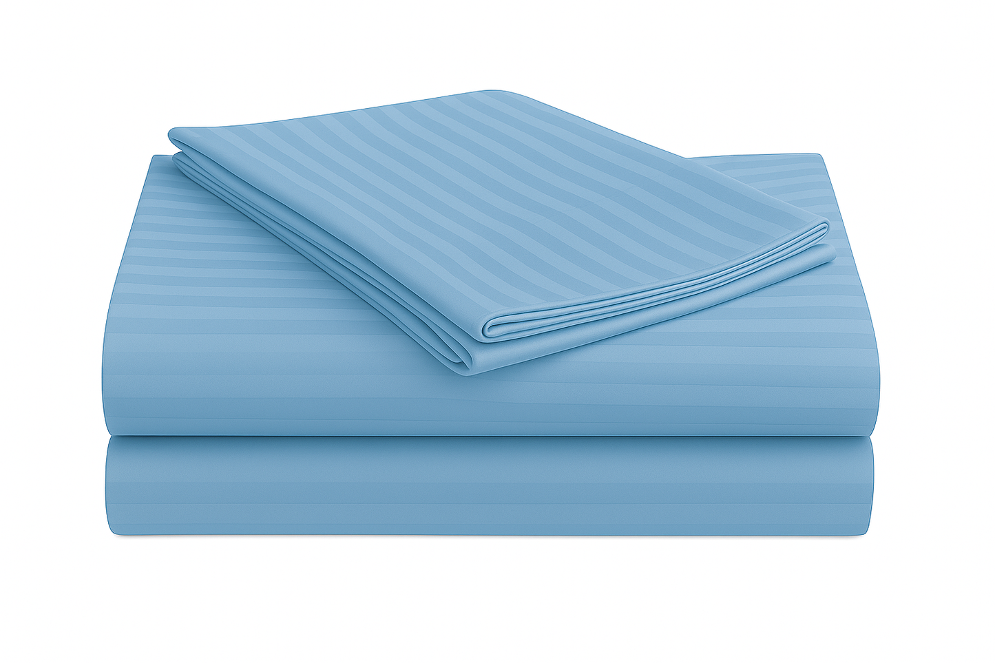 Cotton Bolls 300 TC Glaze Cotton Solid Stripes King Size Bedsheet 72x78 Inch