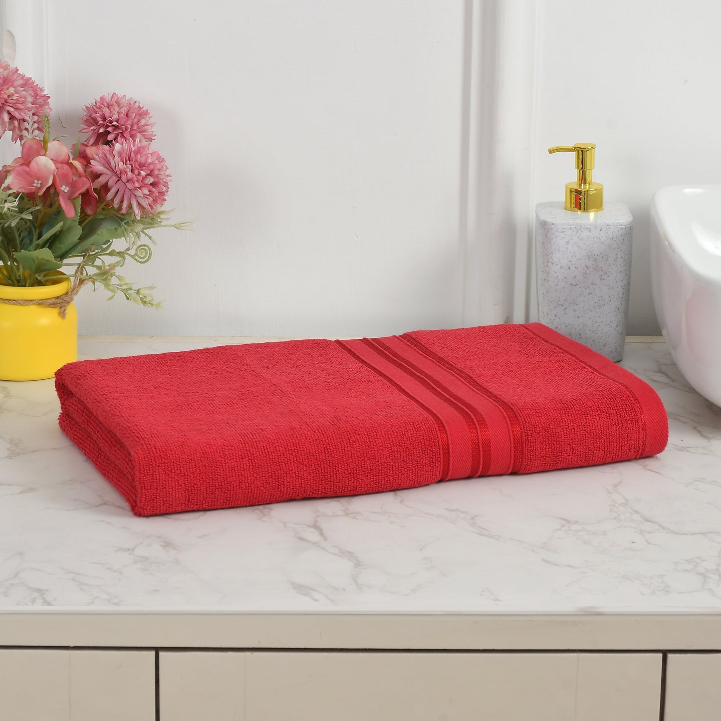 Bath Towel 100% Cotton 600 GSM Large Size 72x142 CM Classic Red