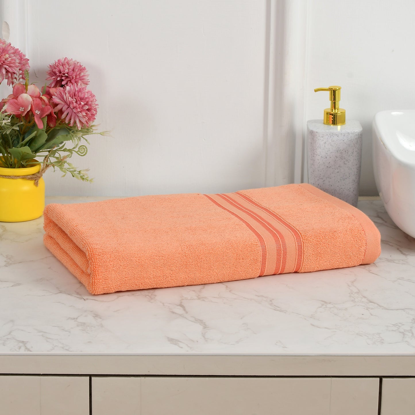 Bath Towel 100% Cotton 600 GSM Large Size 72x142 CM Coral