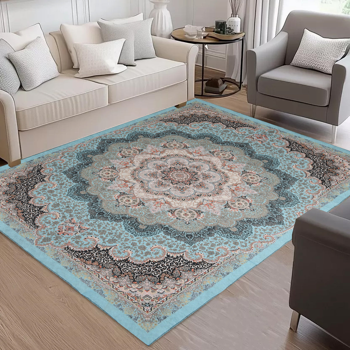 Classic Printed Room Carpet – 5×7 Feet, Foldable & Lightweight