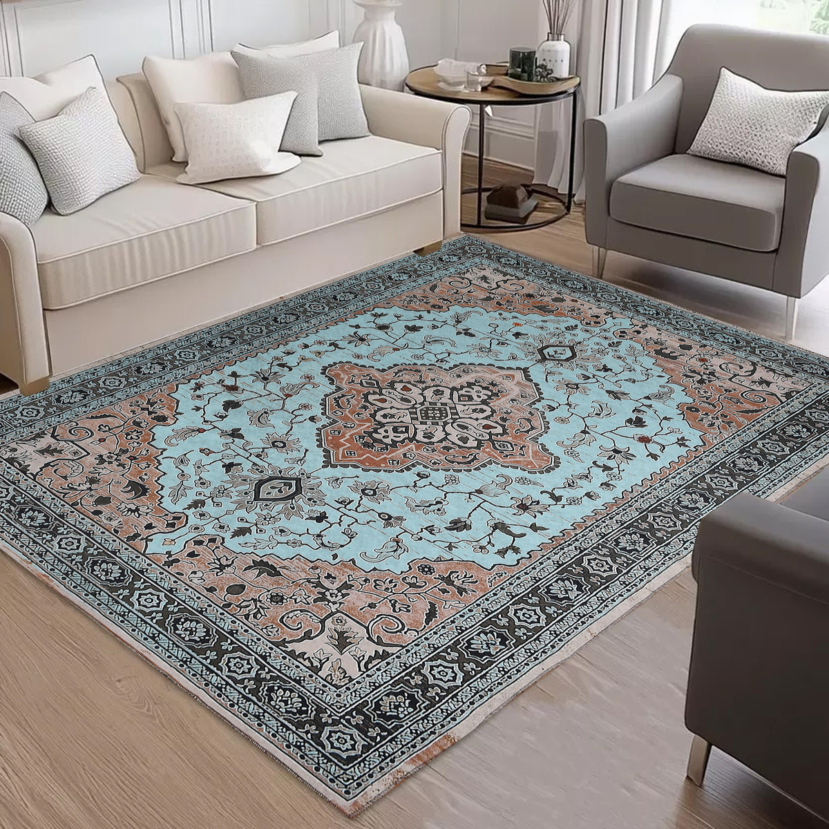 Classic Printed Room Carpet – 5×7 Feet, Foldable & Lightweight