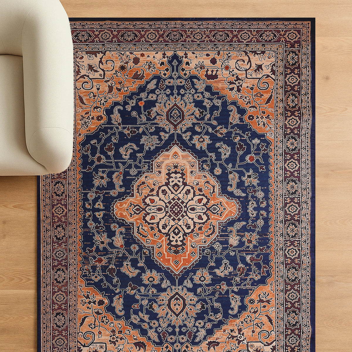 Classic Printed Room Carpet – 5×7 Feet, Foldable & Lightweight