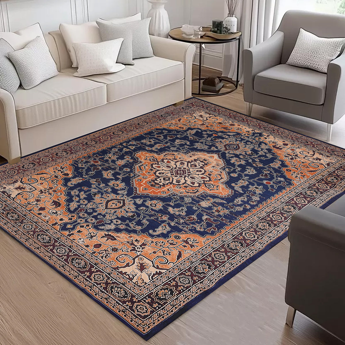 Classic Printed Room Carpet – 5×7 Feet, Foldable & Lightweight