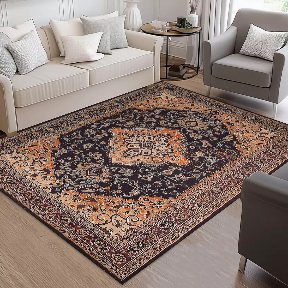 Classic Printed Room Carpet – 5×7 Feet, Foldable & Lightweight