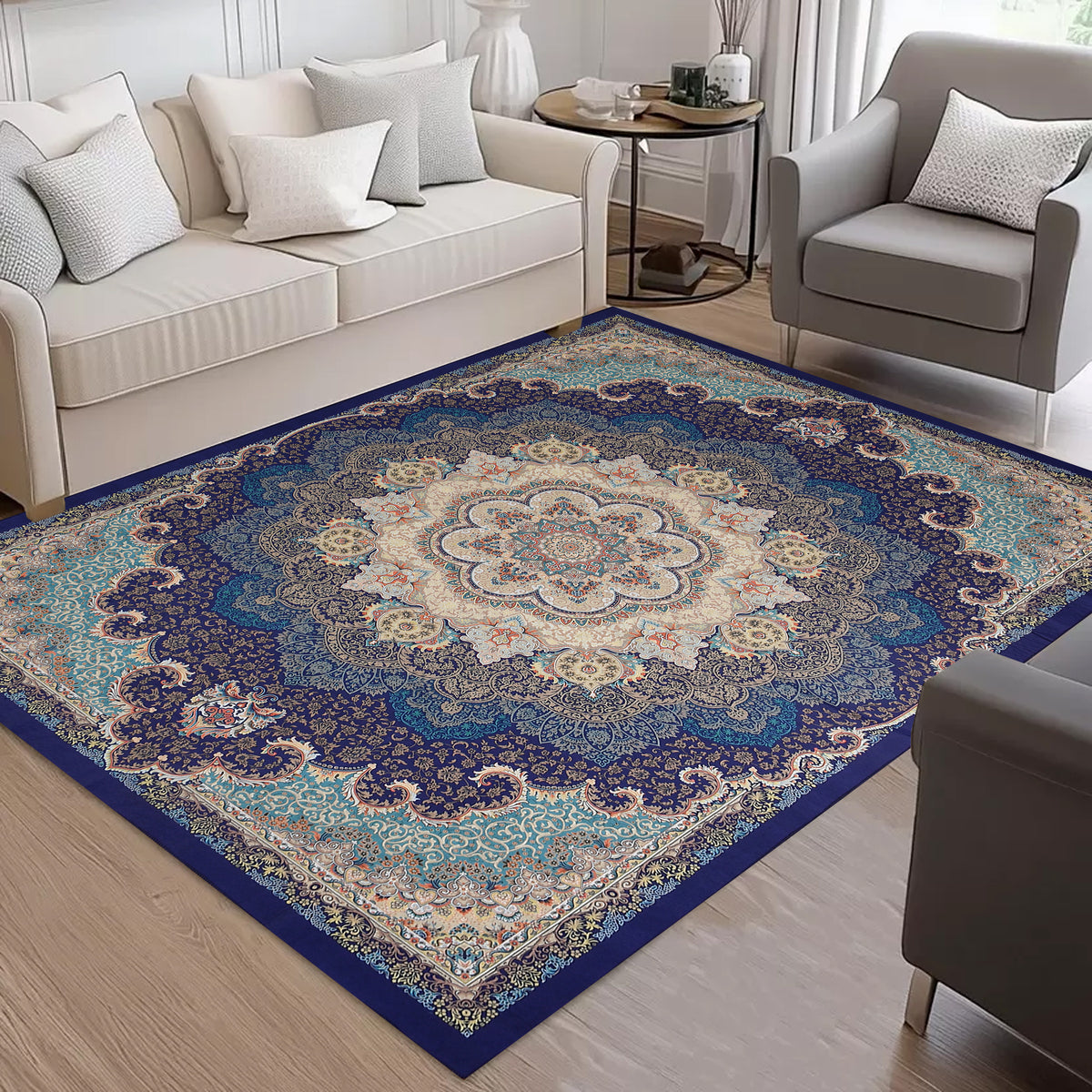 Classic Printed Room Carpet – 5×7 Feet, Foldable & Lightweight