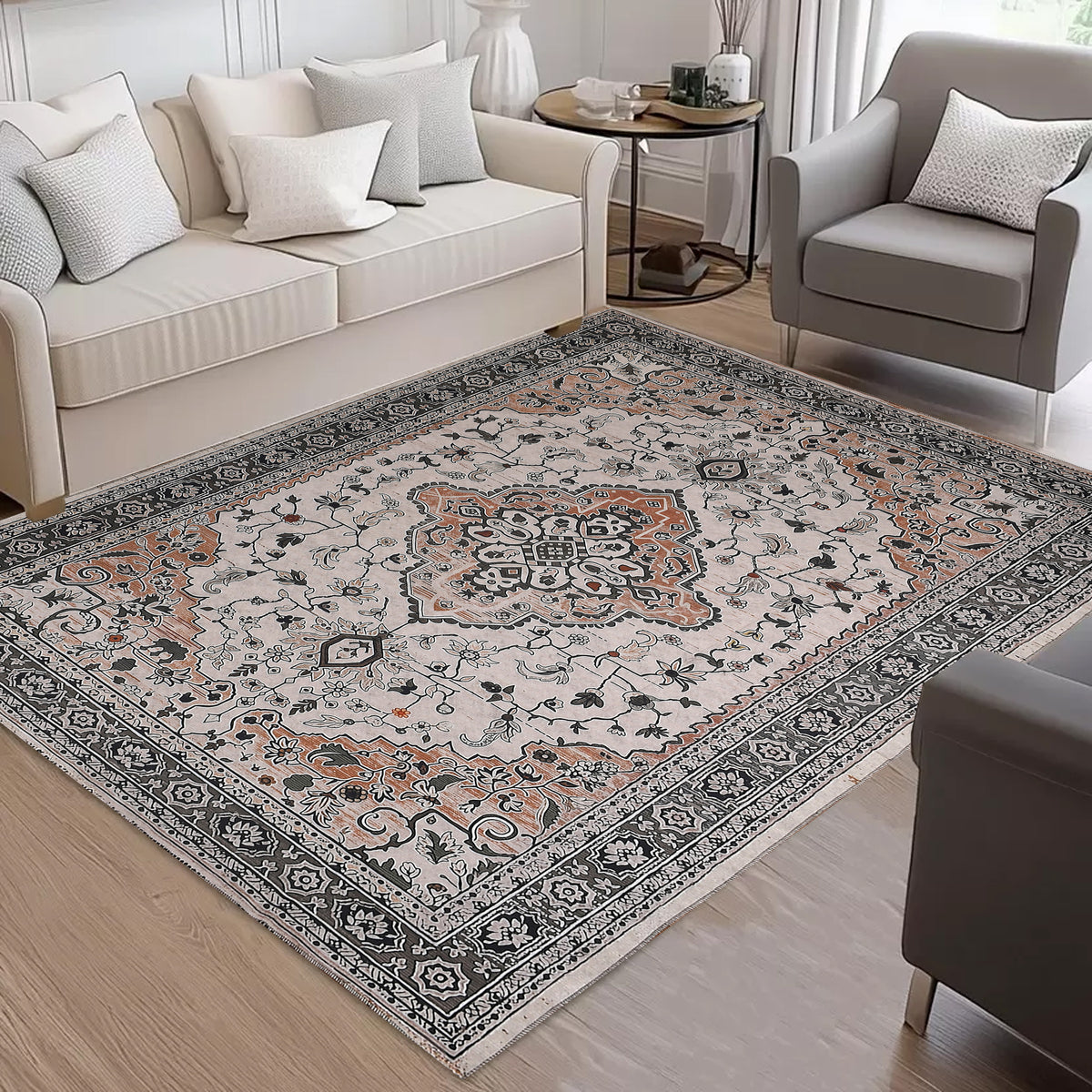 Classic Printed Room Carpet – 5×7 Feet, Foldable & Lightweight