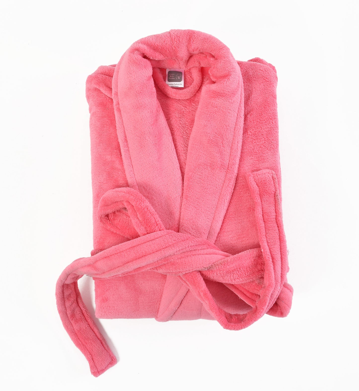 Luxury Plush Grey Unisex Bath Robe Made with Super Soft & Highly Absorbent Microfiber-PINK