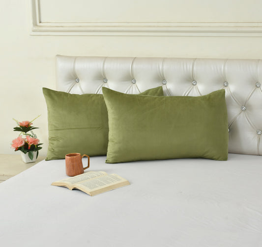 Cotton Bolls Textiles Holland Velvet Decorative Pillow Covers 40x60 cm Pack of 2