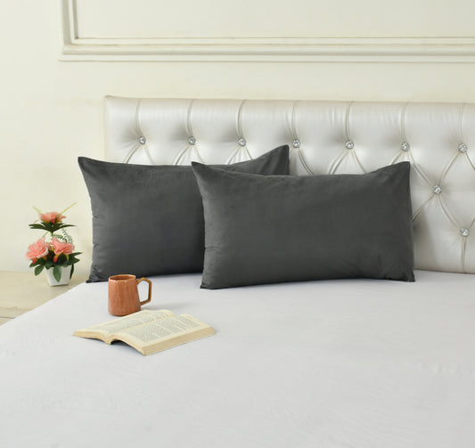 Cotton Bolls Textiles Holland Velvet Decorative Pillow Covers 40x60 cm Pack of 2