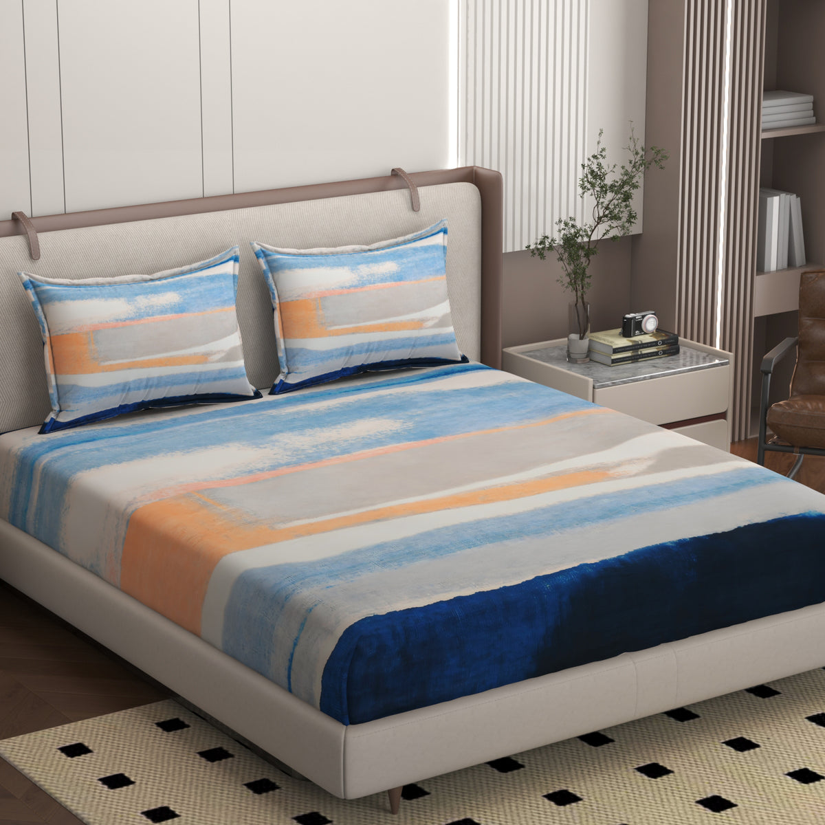 Glace Cotton Double Bedsheet with 2 Pillow Covers - Fade Resistant Soft Breathable Fabric (Copy) (Copy) (Copy) (Copy) (Copy) (Copy)