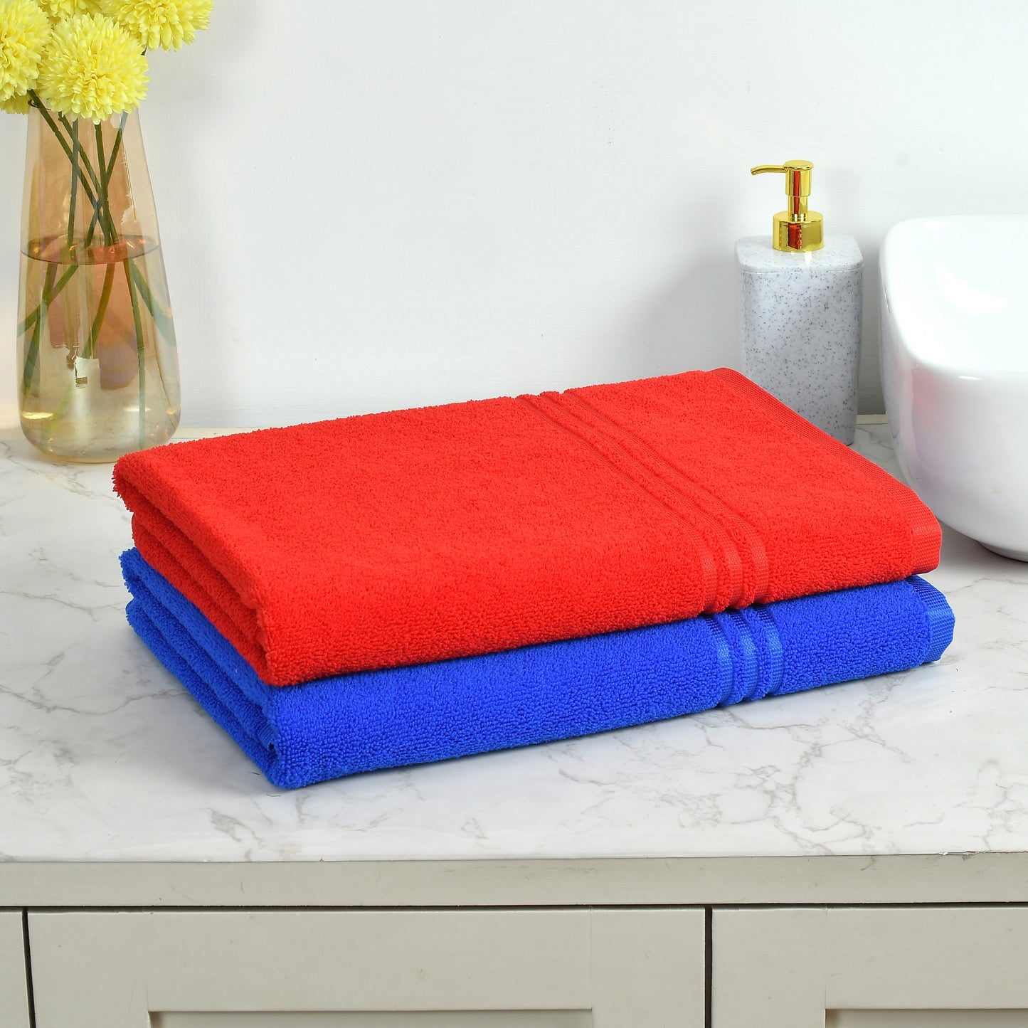 Pack of 2 Bath Towels Microfiber 70x140 CM