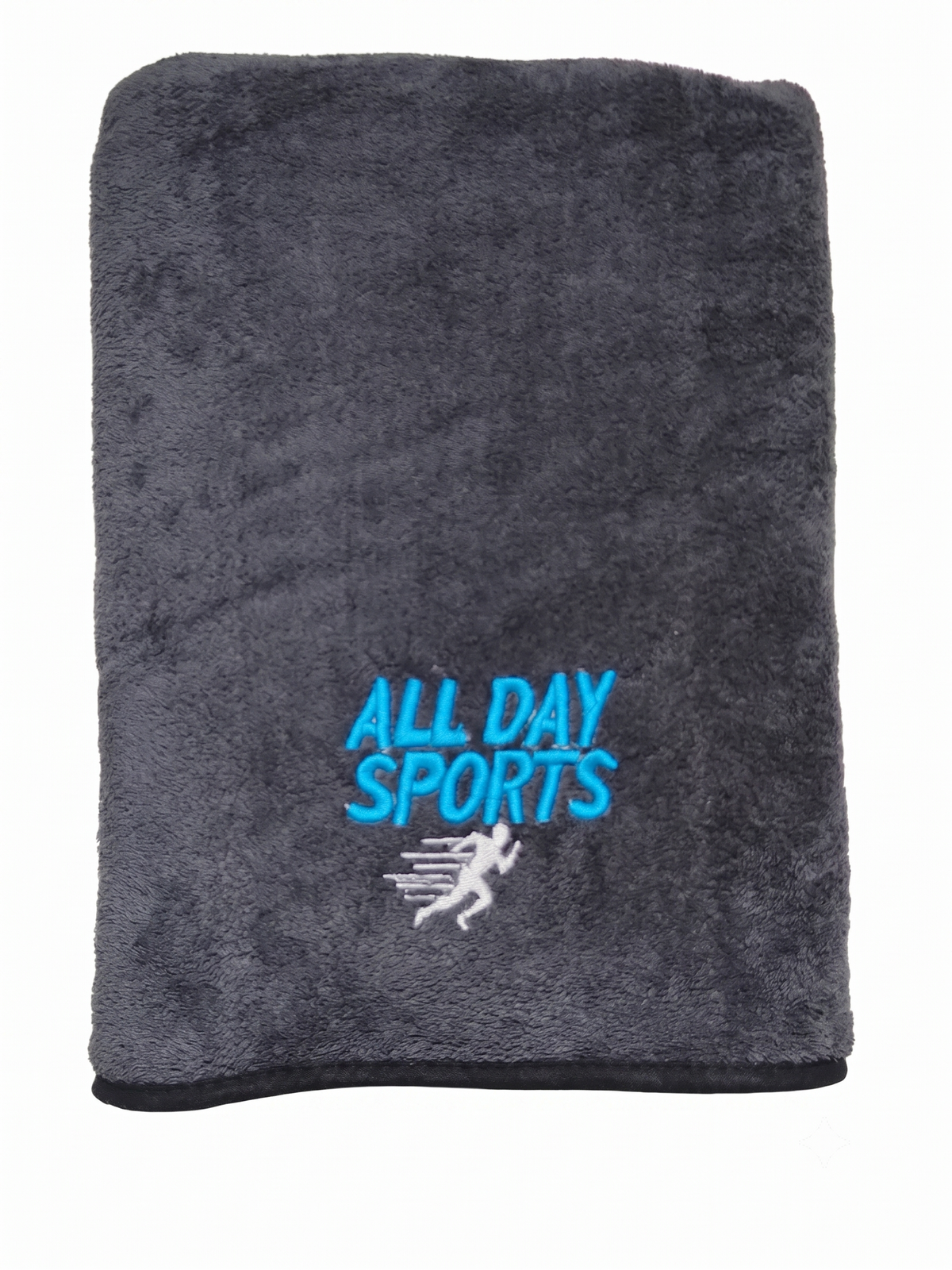 Quick Dry Microfiber Bath Towel 70×140 cm – Soft, Absorbent & Embroidered Dark Grey