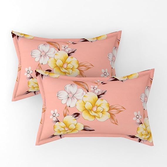 Pack of 2 Fitted King Size Bedsheet Glace Cotton with all Round Elastic 72x78x7