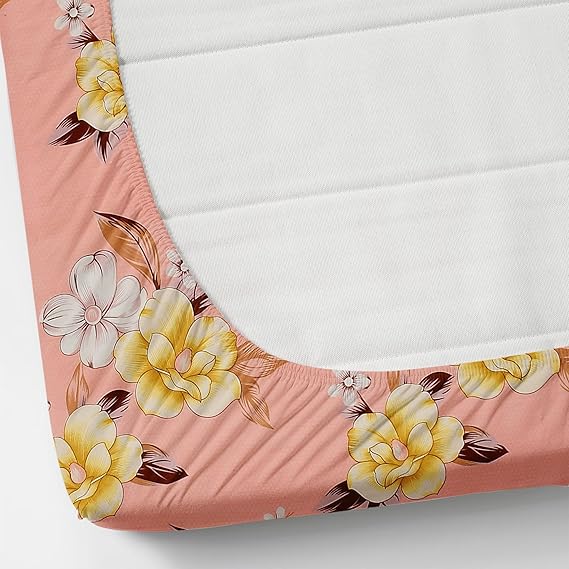 Pack of 2 Fitted King Size Bedsheet Glace Cotton with all Round Elastic 72x78x7