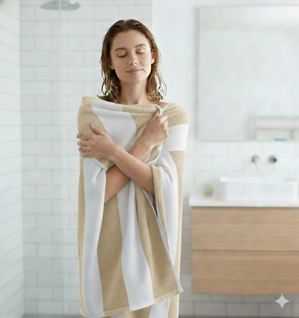 Bath Towel 100% Cotton 400 GSM Large Size 72x142 CM Beige