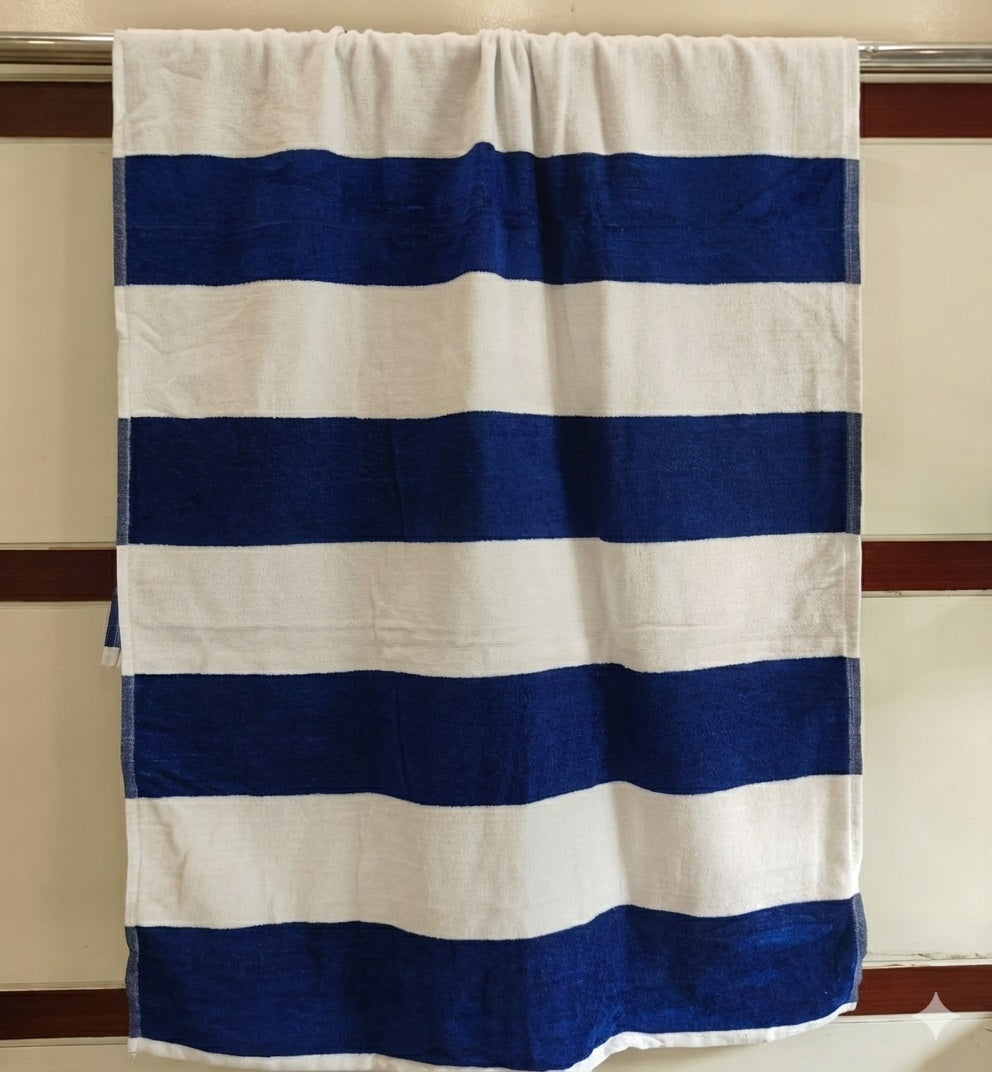 Bath Towel 100% Cotton 400 GSM Large Size 72x142 CM Blue