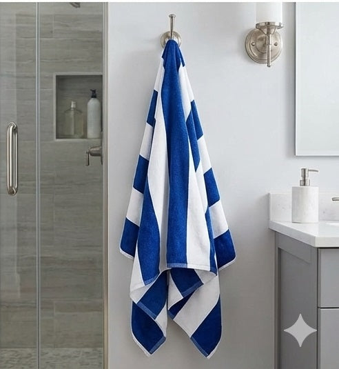 Bath Towel 100% Cotton 400 GSM Large Size 72x142 CM Blue