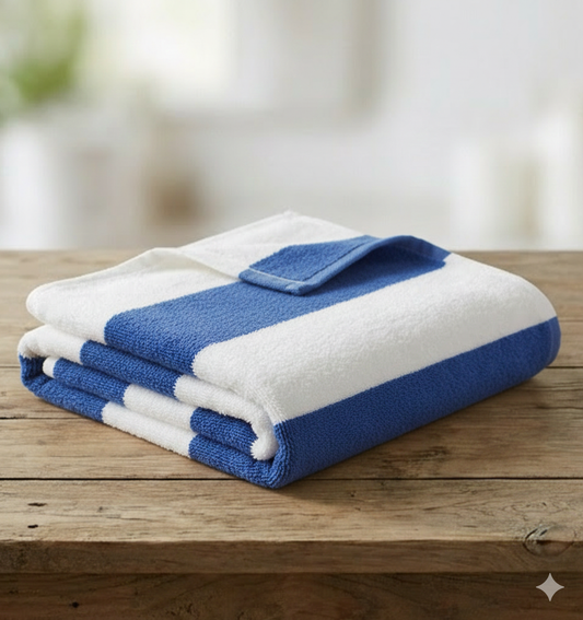 Bath Towel 100% Cotton 400 GSM Large Size 72x142 CM Blue