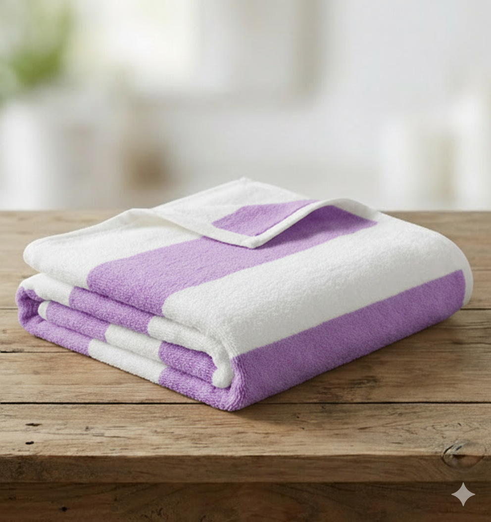 Bath Towel 100% Cotton 400 GSM Large Size 72x142 CM Purple