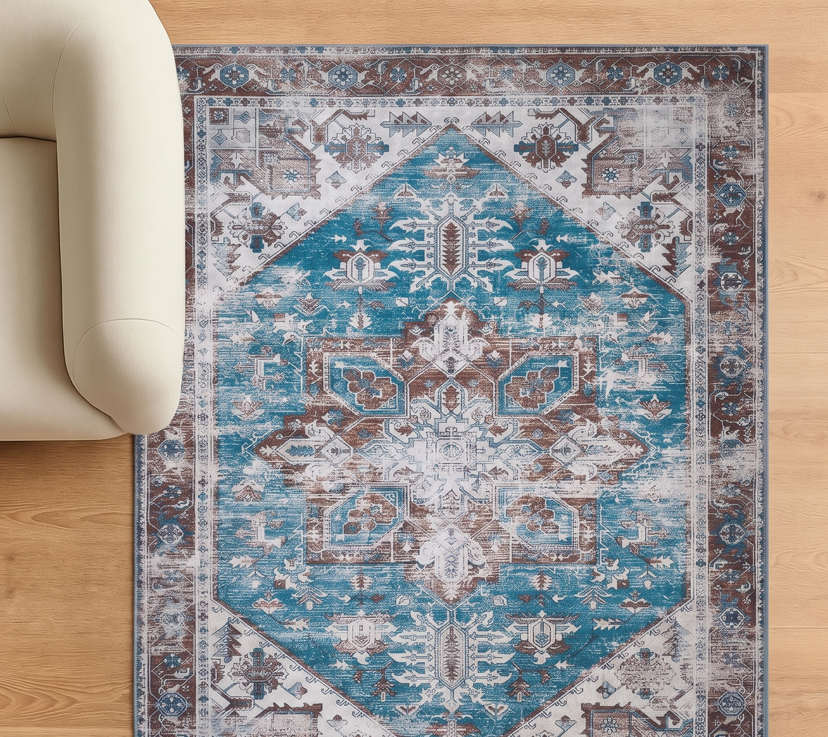 Classic Printed Room Carpet – 5×7 Feet, Traditional Print, Foldable & Lightweight