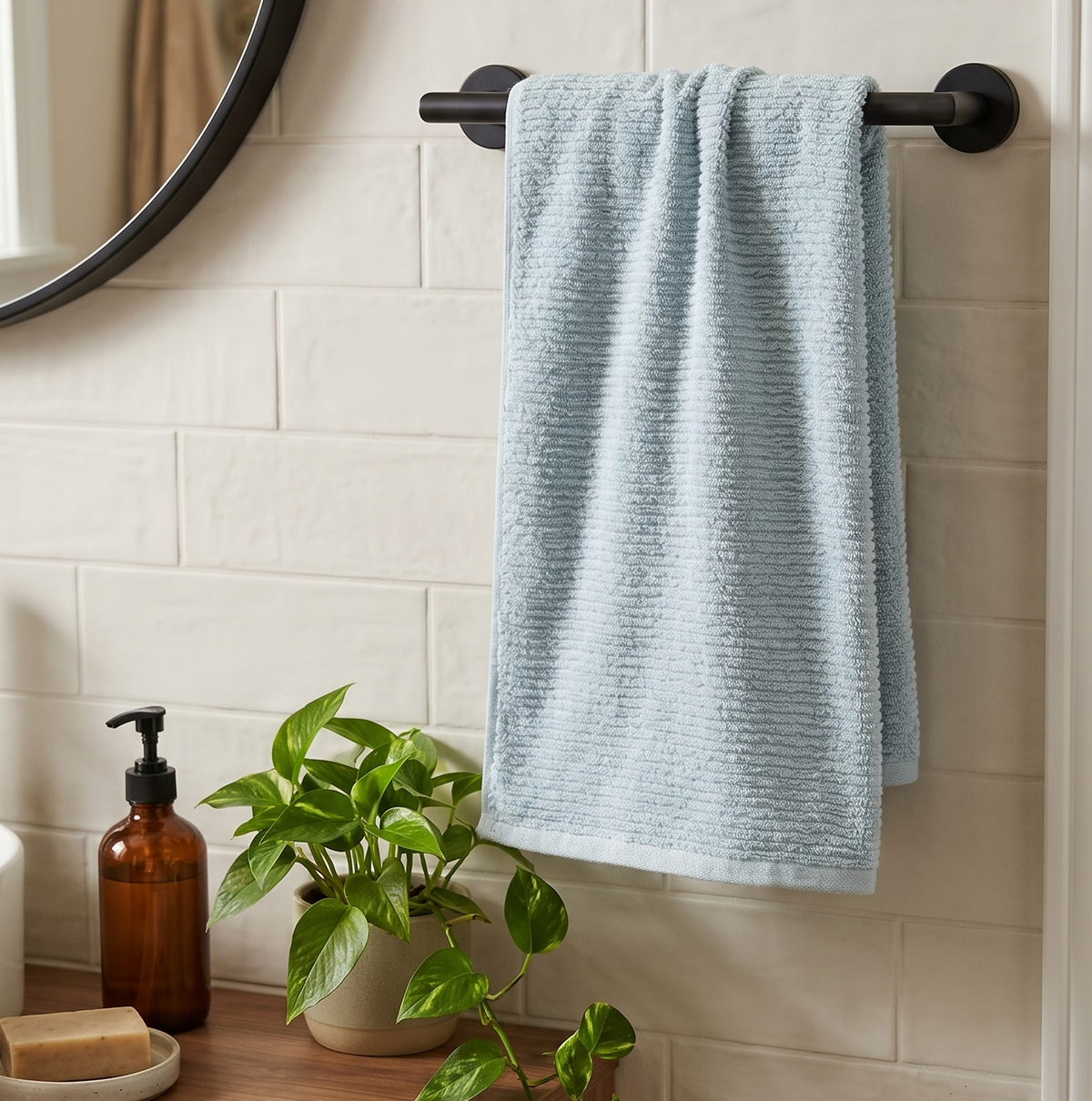 Bath Towel 100% Cotton 600 GSM Large Size 72x142 CM Sky Blue