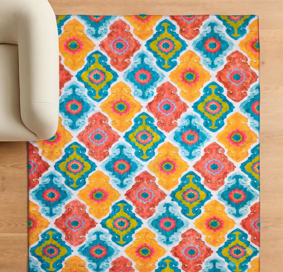 Classic Printed Room Carpet – 5×7 Feet, Traditional Print, Foldable & Lightweight