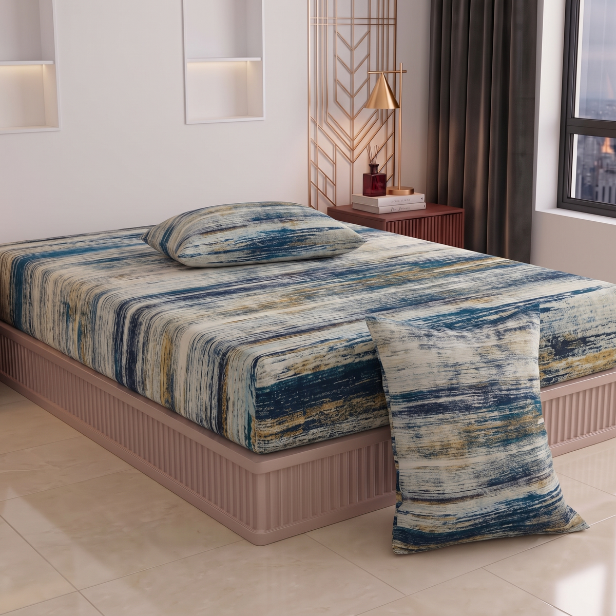 Glace Cotton Double Bedsheet with 2 Pillow Covers - Fade Resistant Soft Breathable Fabric (Copy) (Copy) (Copy) (Copy) (Copy) (Copy) (Copy)