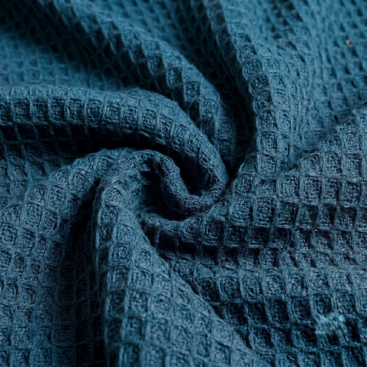 Hand Woven Cotton Throw Blanket 50x60" – Soft, Breathable Teal Sofa Blanket