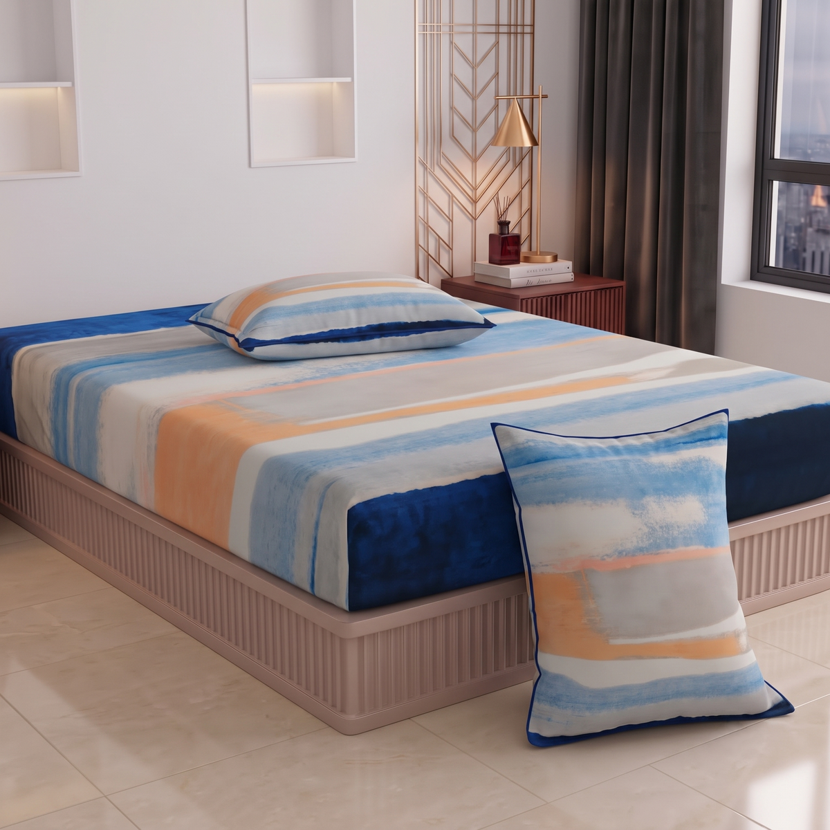 Glace Cotton Double Bedsheet with 2 Pillow Covers - Fade Resistant Soft Breathable Fabric (Copy) (Copy) (Copy) (Copy) (Copy) (Copy)