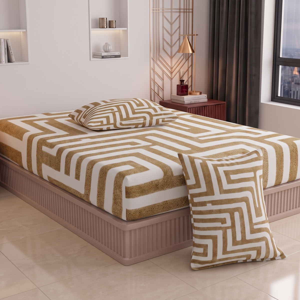 Glace Cotton Double Bedsheet with 2 Pillow Covers - Fade Resistant Soft Breathable Fabric (Copy) (Copy) (Copy) (Copy) (Copy) (Copy) (Copy) (Copy)
