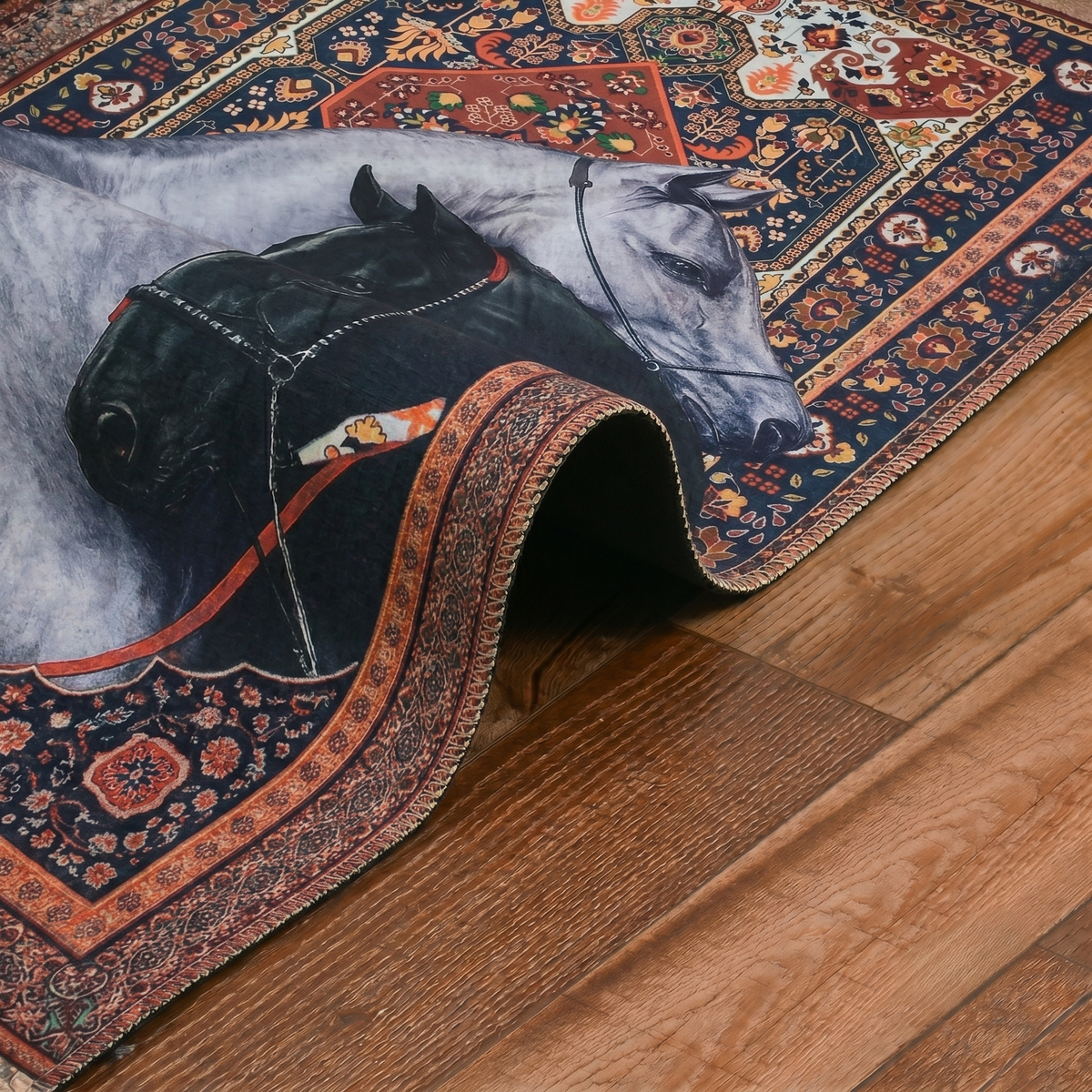 Wild Animal Print Area Rug 5x7 ft | Lightweight & Foldable Carpet