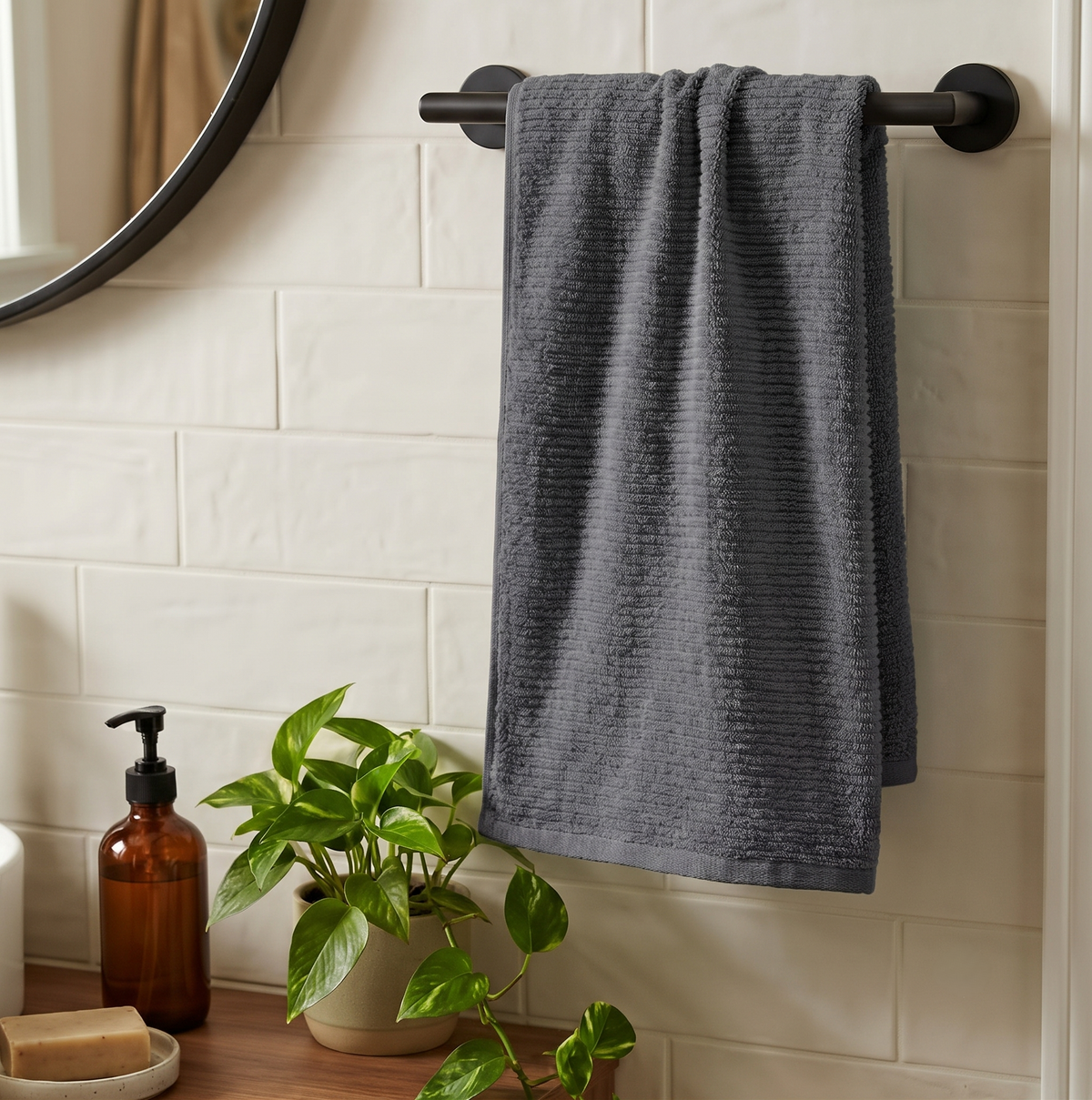 Bath Towel 100% Cotton 600 GSM Large Size 72x142 CM Grey